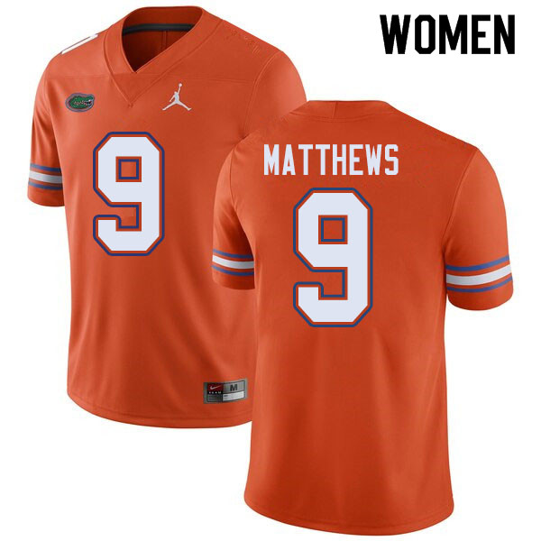 Jordan Brand Women #9 Luke Matthews Florida Gators College Football Jerseys Sale-Orange